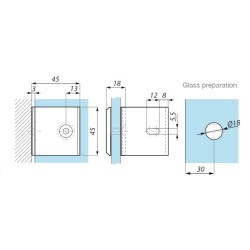 PC401L PC - Clamp (glass to wall 90°) PC401L PC - Clamp (glass to wall 90°)