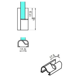 NTFA180L-B - Left connector 180º threshold-glass NTFA180L-B - Left connector 180º threshold-glass