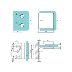VER-SLIM-B90-L-1 - Lifting hinge wall-glass left VER-SLIM-B90-L-1 - Lifting hinge wall-glass left