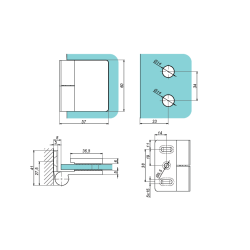 VER-SLIM-90-L-1 - Lifting hinge wall-glass left VER-SLIM-90-L-1 - Lifting hinge wall-glass left