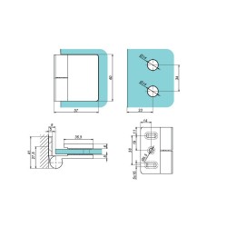 VER-SLIM-90-L-B - Lifting hinge wall-glass left VER-SLIM-90-L-B - Lifting hinge wall-glass left