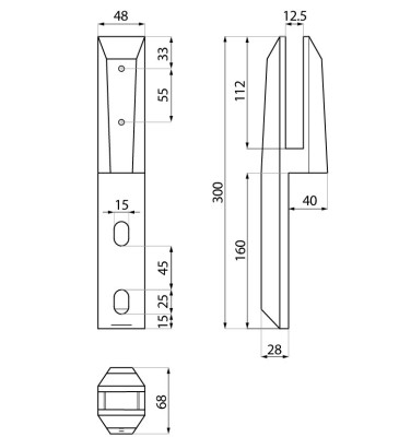 DZMS0129BL - Spigot mounting - wall mounting for glass DZMS0129BL - Spigot mounting - wall mounting for glass