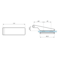 TGH11 AX - Hinge complete with pin sleeve TGH11 AX - Hinge complete with pin sleeve