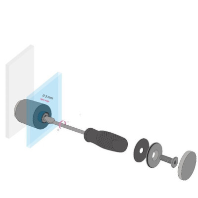 SO850SSS - Point stud with standoff adjustable from the front