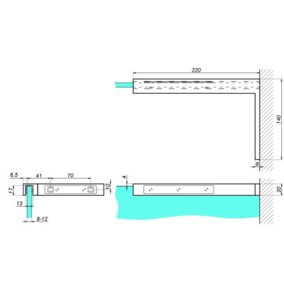 C500RG - Stabilizator narożny - prawy 220x140 mm