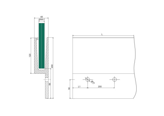 BM00115000OFC - Y-profile for glass balustrades
