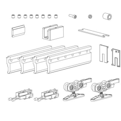 TS180-DSA12SET  - Set of accessories for heavy duty sliding system Vetro 180