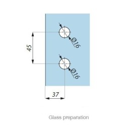 TGH33SET NA - Glass door hinge with hinge and cover