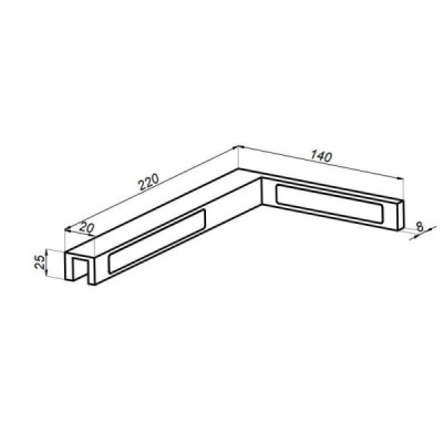 C500RB - Corner stabiliser - right 220x140 mm