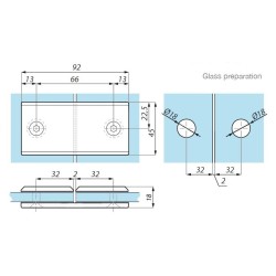 PC402 PC - Clamp (glass to glass 180°) PC402 PC - Clamp (glass to glass 180°)