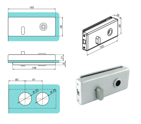 NT501M-WC-SS - Magnetic bathroom lock with occupancy indicator