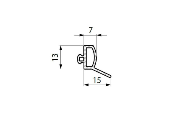 FR-UO4-1250 GR - Frame seal for FRH, FRZ and FRL profiles