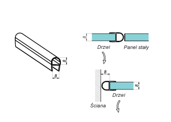 NLO-SP-2910M-8-2,5 - Seal for glass 8 mm