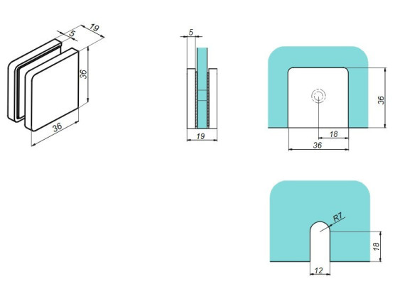 VER-SLIM-900 - Wall-glass handle