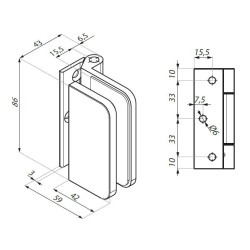 TGCR311 NABL - Hinge with fixing plate TGCR311 NABL - Hinge with fixing plate