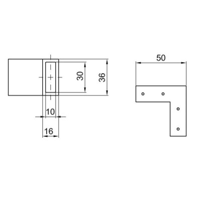 NLO-DP03-S003-3-1 - Angle connector for guide rail 90°