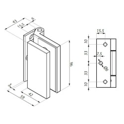 TGCR312 SC - Free hinge with fixing plate TGCR312 SC - Free hinge with fixing plate