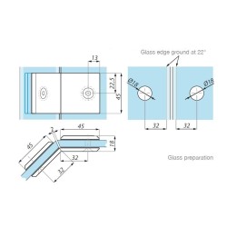 PC403 SC - Clamp (glass to glass 135°) PC403 SC - Clamp (glass to glass 135°)