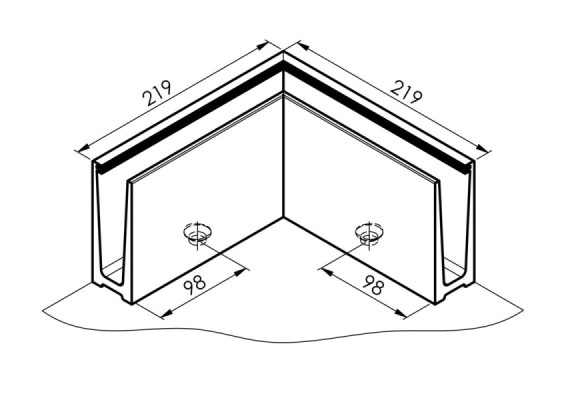 BM0004SE90OUT - External corner for glass balustrades