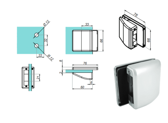 NTP04M-SS - Strike patch for magnetic lock
