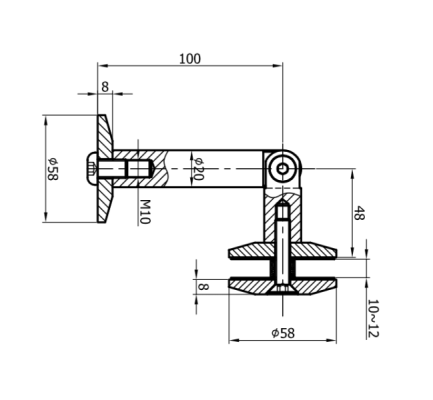 NLO-DA-634/316 -  Wall-glass connector