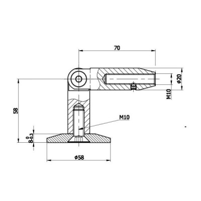 NLO-DA-636/304 - Tension rod - wall connector