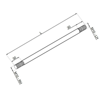 NLO-DA-003-195 - Tension rod, left/right thread - 195 cm