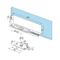 PD12 NA - Bottom hinge with ball bearing and floor pivot PD12 NA - Bottom hinge with ball bearing and floor pivot