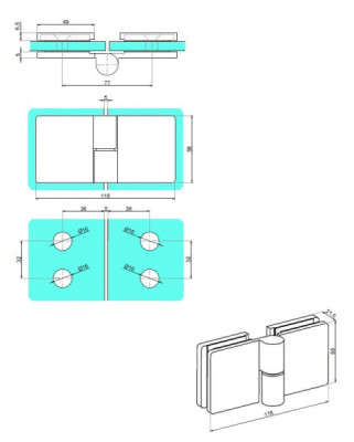 VER-180-R-1 - Wall-mounted glass - glass 180˚