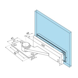 PD12-OSLH SETSSS - Bottom hinge with ball bearing, offset (left) PD12-OSLH SETSSS - Bottom hinge with ball bearing, offset (left)