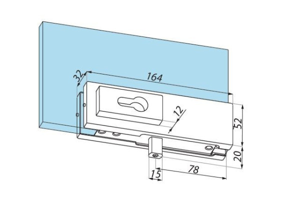 PL50 NA - Corner lock with cylinder protection