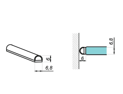 NLO-KP-2915-8-2,5 - Uszczelka bąbel 8 mm