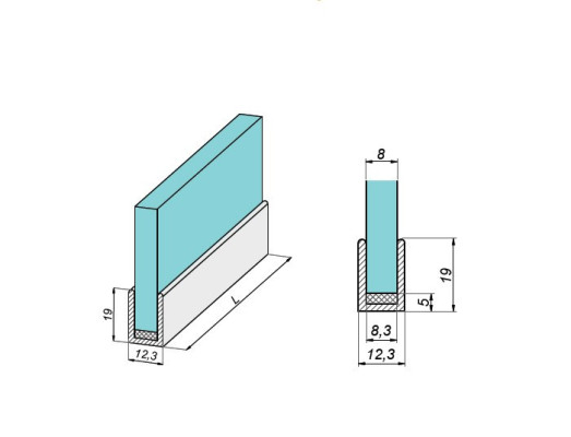NLO-KP-2961-1 - U Profil na sklo