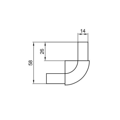 NLO-DP01-S001-3 - Łącznik kątowy prowadnicy 90°