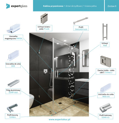 Kabina prysznicowa - zestaw BOLOGNA
