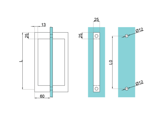 NLO-ZD-2857-457-1 - Pochwyt do drzwi szklanych