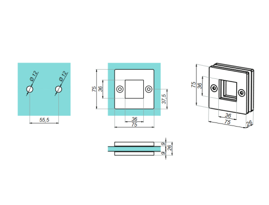NJY-DP-P - Pochwyt do drzwi przesuwnych
