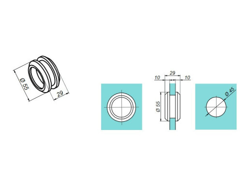 NTDL55 - Pochwyt do drzwi przesuwnych