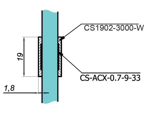 CS-1902-3000-W - Aluminiowy szpros 19x2 mm