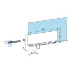 PD30NABL - Overpanel patch for PD20 hinge, wall installation by means of M8 threaded rod and expansion bolt PD30NABL - Overpanel patch for PD20 hinge, wall installation by means of M8 threaded rod and expansion bolt