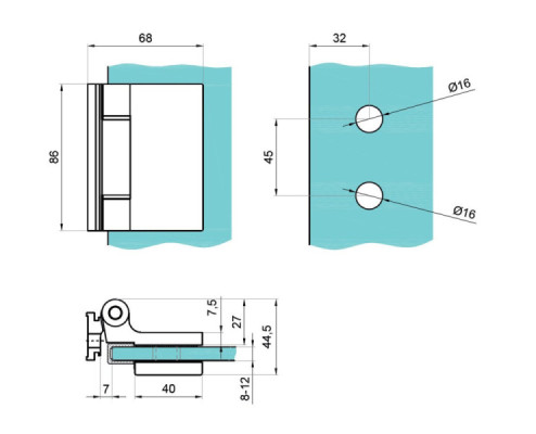 NTZ-650-W -  Zawias do drzwi loftowych
