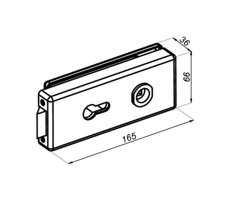NT501-W - Zamek z otworem na klamkę i wkładkę