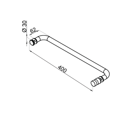 NLO-ZD-2815 - Pochwyt do drzwi szklanych