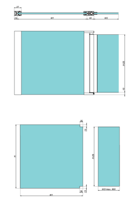 NLO-KP-S012P-2,1-6-GG - Zawias parawanowy szkło-szkło