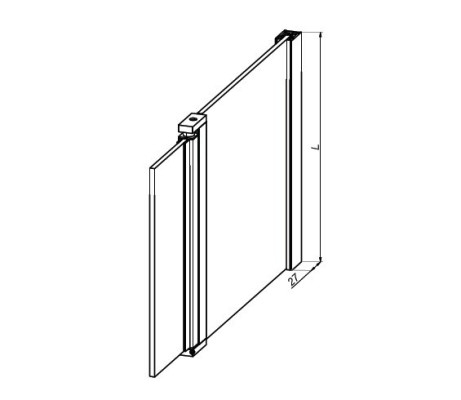NLO-KP-S012P-2,1-6-GG - Zawias parawanowy szkło-szkło
