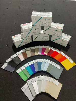 Lakovane sklo Lacobel REF - sada 33 sklenených vzoriek