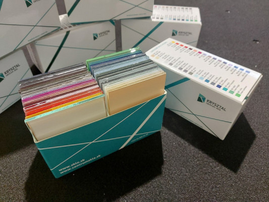 Lakovane sklo Lacobel REF - sada 33 sklenených vzoriek