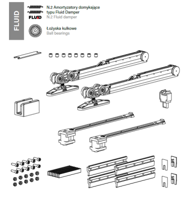 TS-DFD80/08SET - Systém posuvných dverí terno VETRO 80