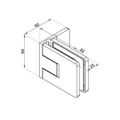 VER-S-BJ-90-B - Záves stena - sklo 90