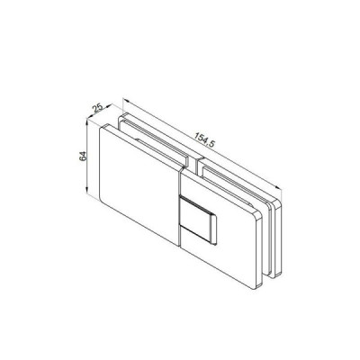 VER-S-BJ-180-SS - Záves sklo - sklo 180